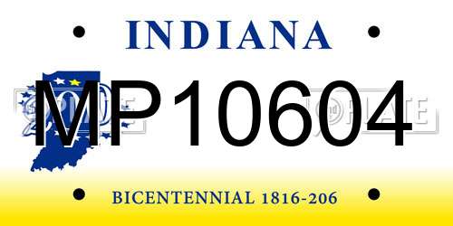 MP10604 Indiana License Plate