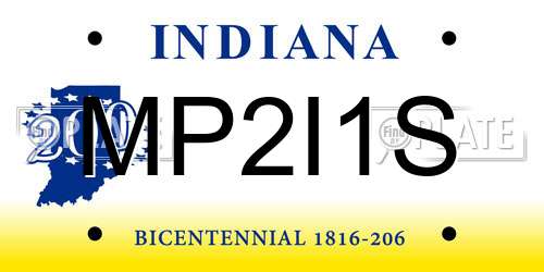 MP2I1S Indiana License Plate