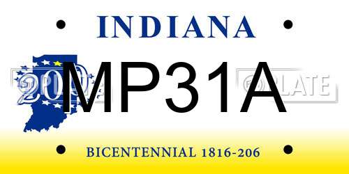 MP31A Indiana License Plate