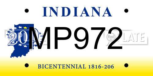 MP972 Indiana License Plate