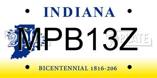 MPB13Z Indiana License Plate