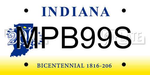 MPB99S Indiana License Plate
