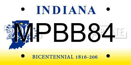 MPBB84 Indiana License Plate