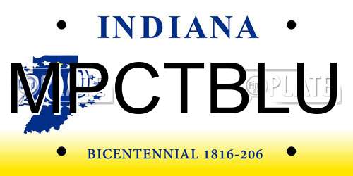 MPCTBLU Indiana License Plate