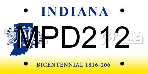 MPD212 Indiana License Plate