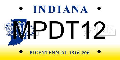 MPDT12 Indiana License Plate