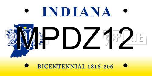 MPDZ12 Indiana License Plate
