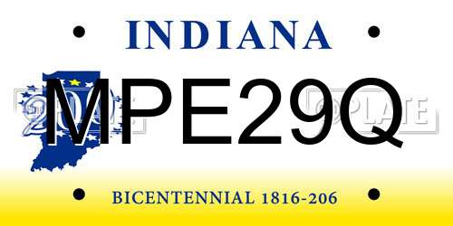MPE29Q Indiana License Plate