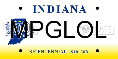 MPGLOL Indiana License Plate