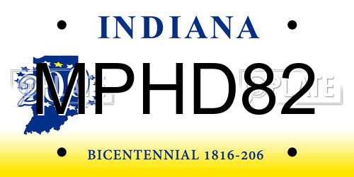 MPHD82 Indiana License Plate