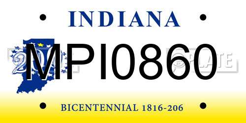MPI0860 Indiana License Plate