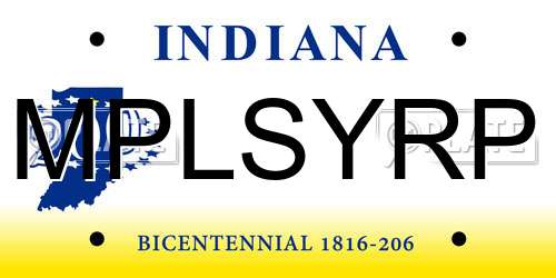 MPLSYRP Indiana License Plate