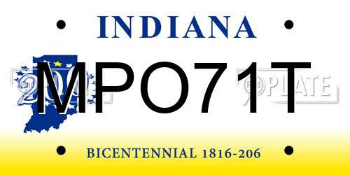 MPO71T Indiana License Plate