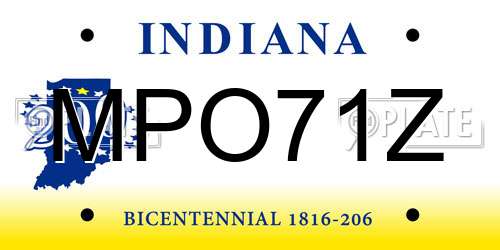 MPO71Z Indiana License Plate