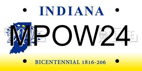 MPOW24 Indiana License Plate
