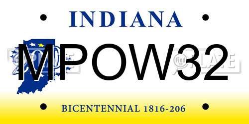 MPOW32 Indiana License Plate