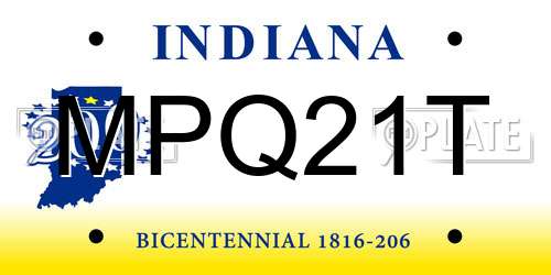 MPQ21T Indiana License Plate