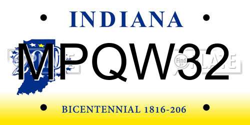 MPQW32 Indiana License Plate