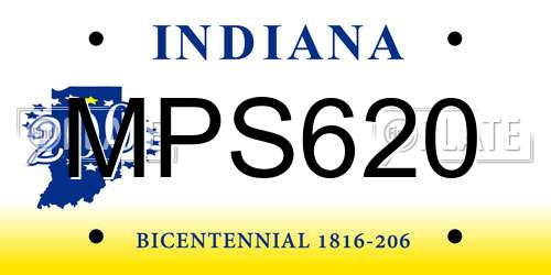 MPS620 Indiana License Plate