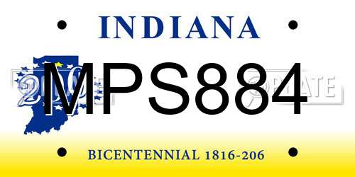 MPS884 Indiana License Plate