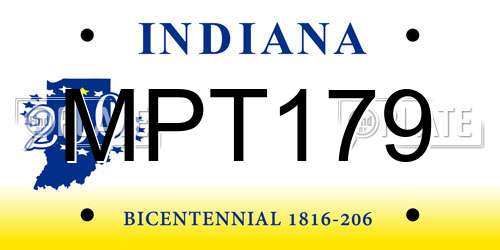 MPT179 Indiana License Plate