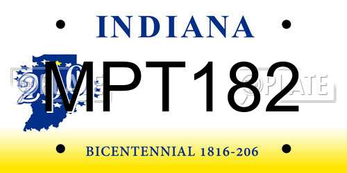 MPT182 Indiana License Plate