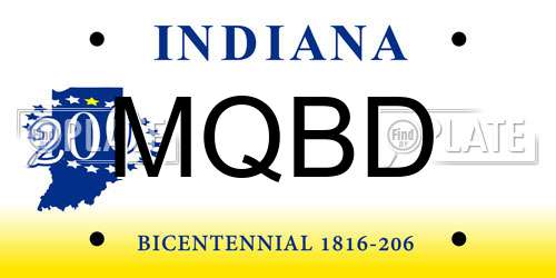 MQBD Indiana License Plate