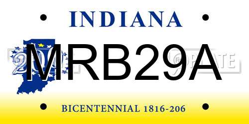 MRB29A Indiana License Plate