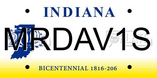 MRDAV1S Indiana License Plate