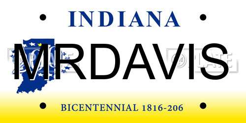 MRDAVIS Indiana License Plate