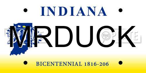 MRDUCK Indiana License Plate