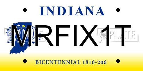 MRFIX1T Indiana License Plate