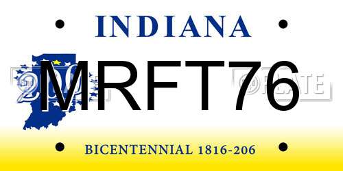MRFT76 Indiana License Plate