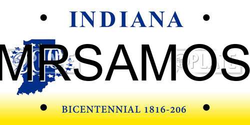MRSAMOS Indiana License Plate