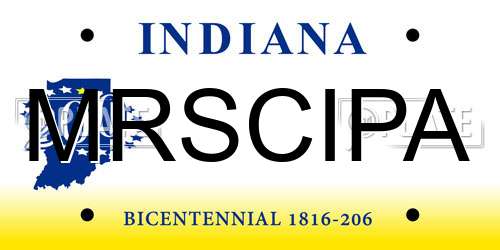 MRSCIPA Indiana License Plate