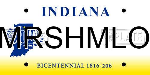 MRSHMLO Indiana License Plate