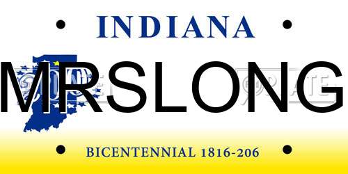 MRSLONG Indiana License Plate