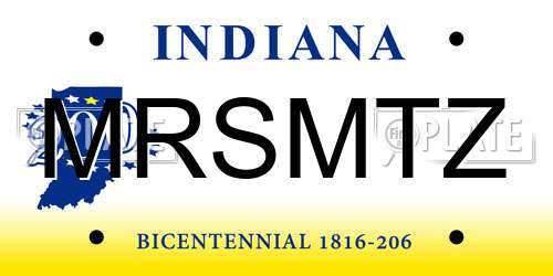 MRSMTZ Indiana License Plate