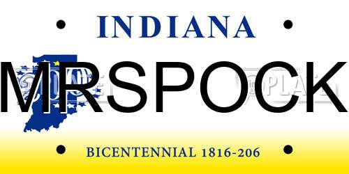 MRSPOCK Indiana License Plate