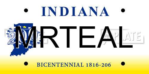 MRTEAL Indiana License Plate