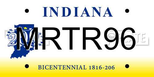 MRTR96 Indiana License Plate