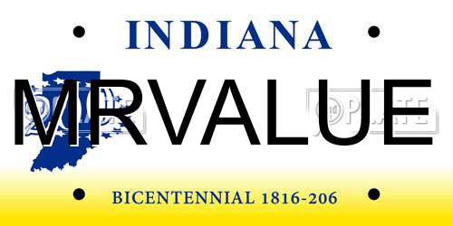 MRVALUE Indiana License Plate