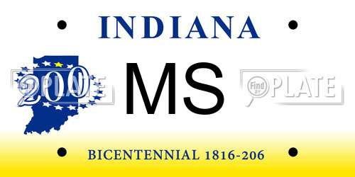 MS Indiana License Plate