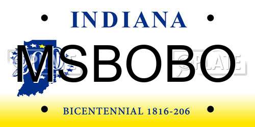 MSBOBO Indiana License Plate