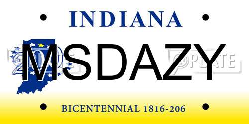 MSDAZY Indiana License Plate