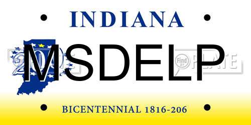 MSDELP Indiana License Plate