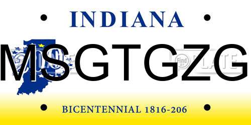 MSGTGZG Indiana License Plate