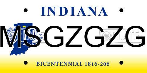 MSGZGZG Indiana License Plate