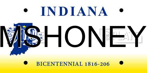 MSHONEY Indiana License Plate