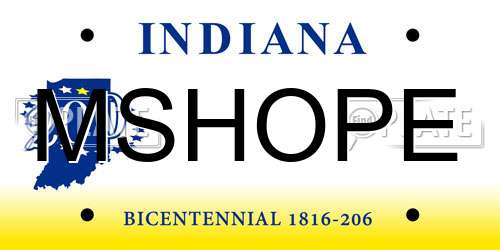 MSHOPE Indiana License Plate